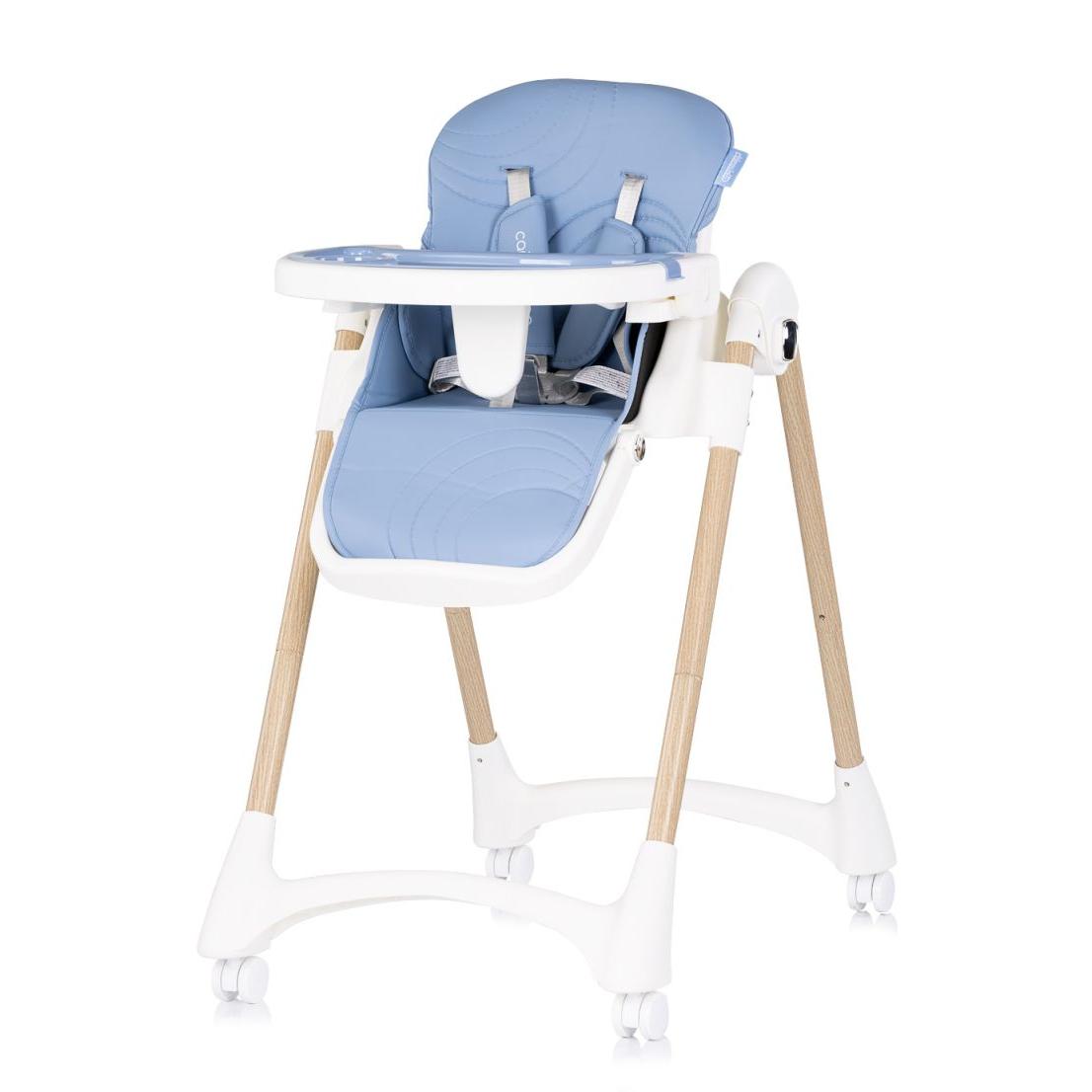 Chipolino - Trona plegable Candy Shop para bebés de 6 meses a 4 años, con asiento acolchado en cuero ecológico, arnés de 5 puntos y bandeja ajustable en 3 posiciones