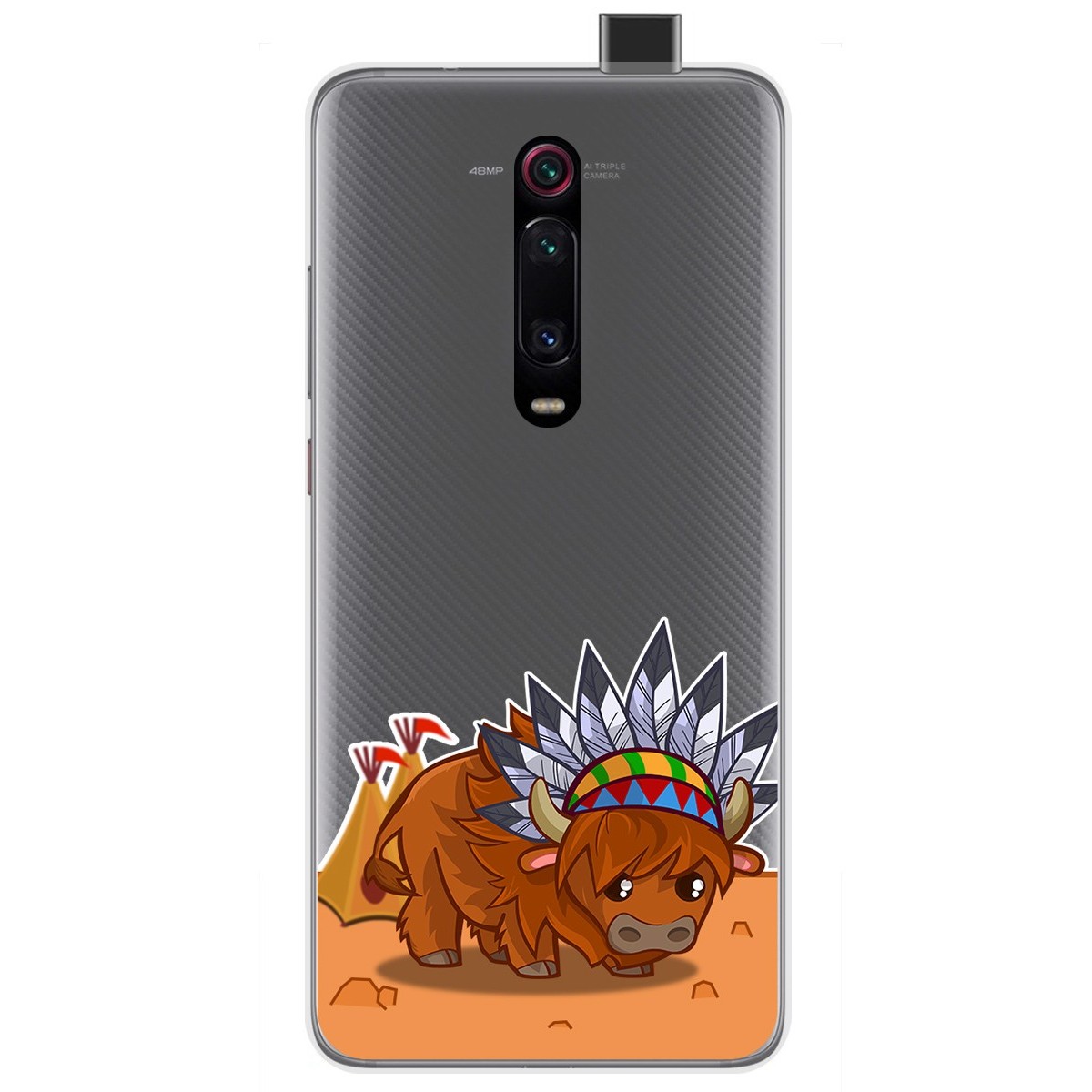 Tumundosmartphone Funda Gel Transparente para Xiaomi Mi 9T / Mi 9T Pro diseño Bufalo Dibujos
