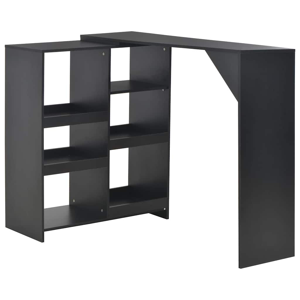 vidaXL Mesa de bar con estantería móvil 138x39x110 cm en color Roble/Gris/Negro y más | estructura resistente ideal para salón dormitorio o estudio