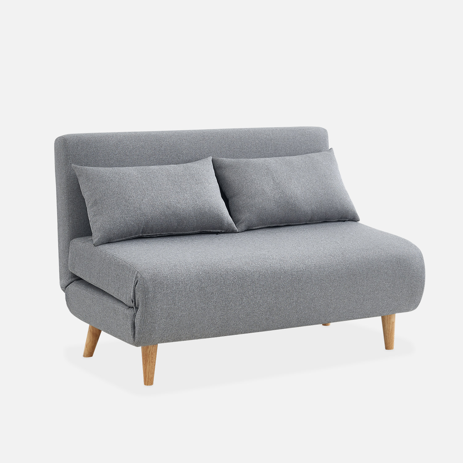 sweeek - Sofá cama de con patas de madera, 2 plazas , Guesta tejido , 120x89x80