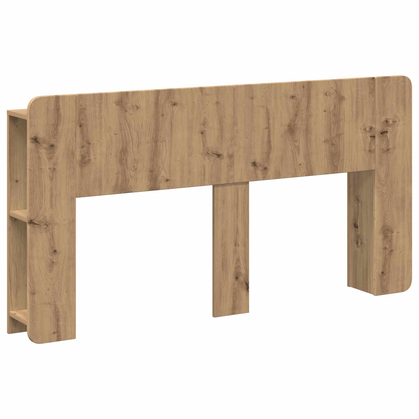 Cabecero con armario integrado de madera de ingeniería para dormitorio, diseño moderno y funcionalidad multifuncional en color roble artisan