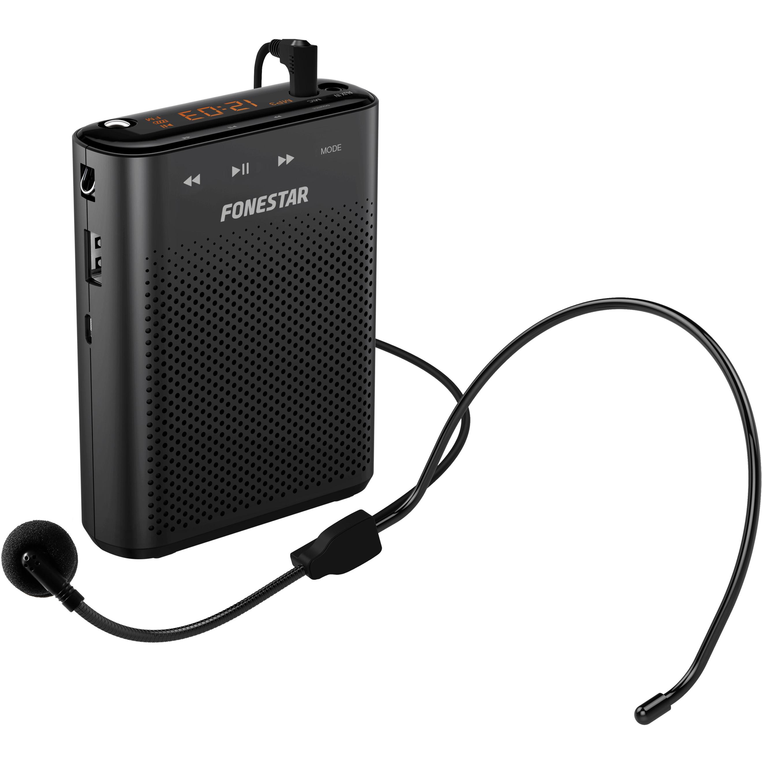 Fonestar Amplificador Portátil 18W con Micrófono Diadema Usb/microsd/mp3 FM
