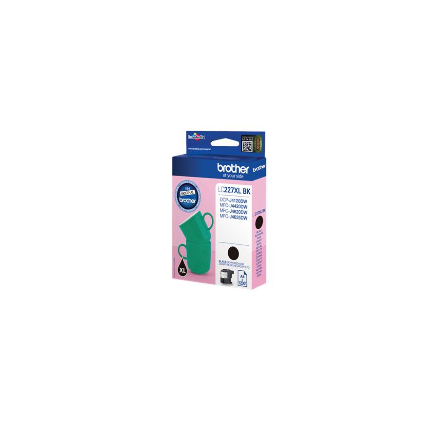 Brother - Cartucho de tinta LC227XLBKBP negro para impresoras Brother, rendimiento óptimo hasta 1200 páginas ISO/IEC 24711, compatible con DCP-J4120DW y MFC-J4420DW