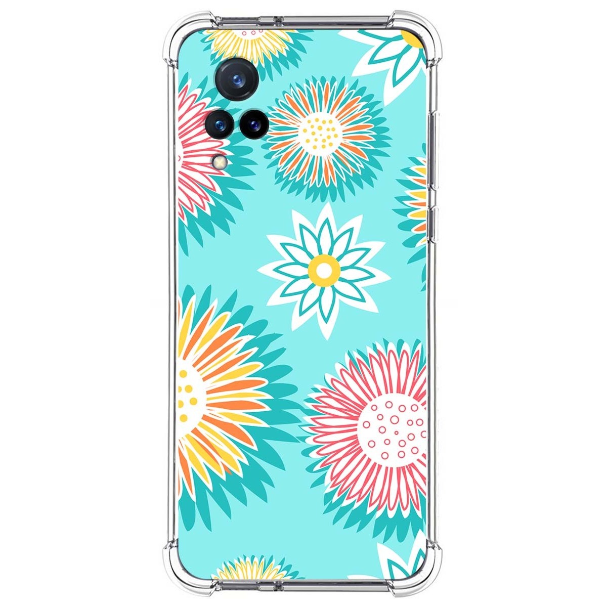 Funda Silicona Antigolpes para Vivo V21 5G diseño Flores 05 Dibujos