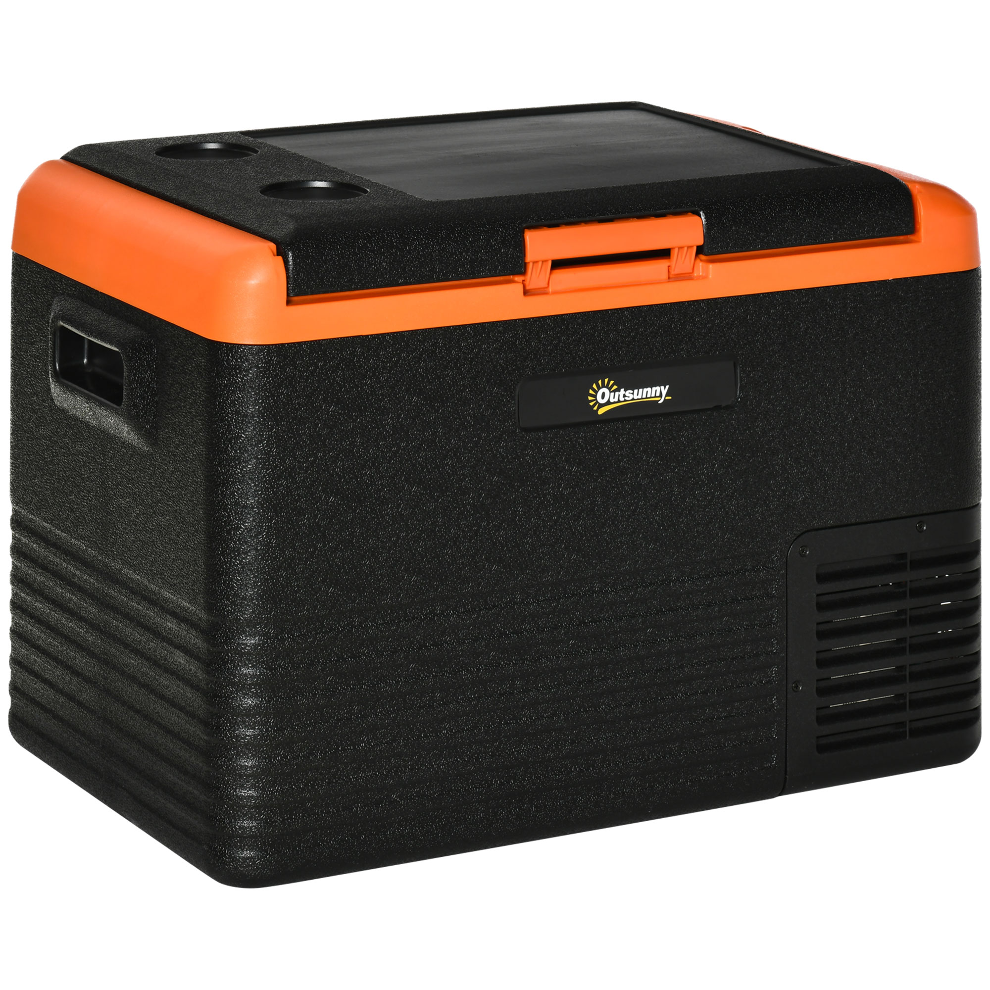 Outsunny Nevera Portátil Eléctrica 40L Refrigerador de Coche 12V/24/240V hasta -20℃ Mini Frigorífico con Compresor Pantalla LED Táctil para Hogar Camping Viajes Automóvil Barco 58,7x36,5x43,8 cm Negro