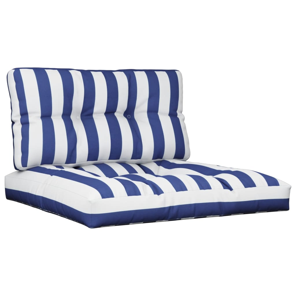 Vidaxl Cojines Sofá Palets 2 Piezas 80x80x12cm - Azul Blanco