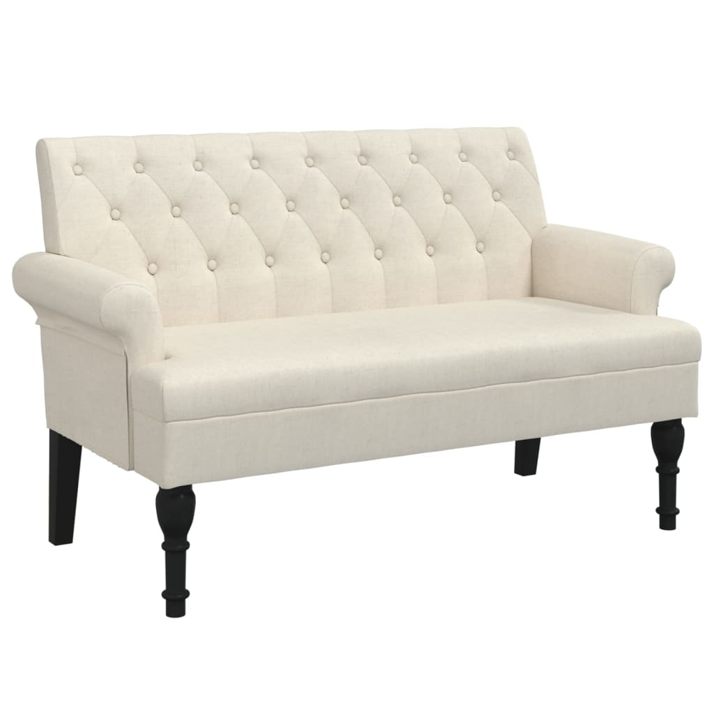 vidaXL Banco con respaldo tela 120x62x75,5 cm Multicolor
