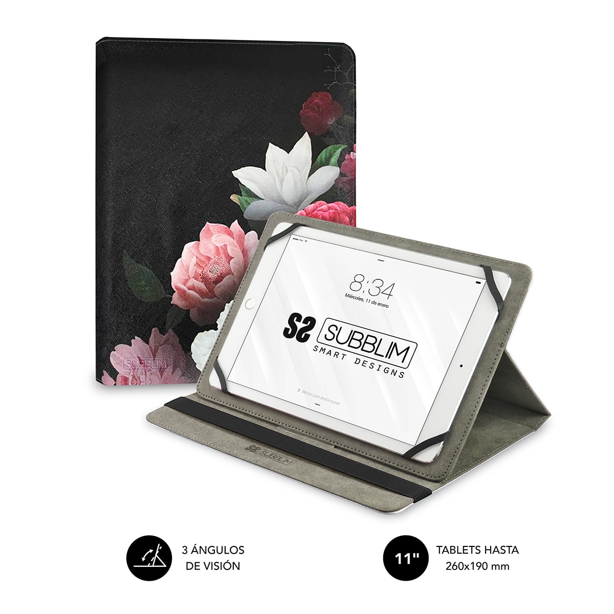 Funda tablet universal TRENDY CASE ROSAS 9.6″-11″