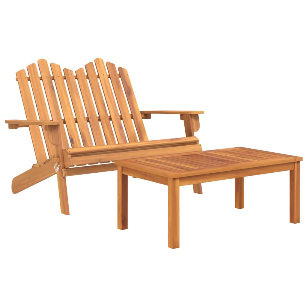 vidaXL Juego de muebles de jardín Adirondack 2 piezas madera acacia