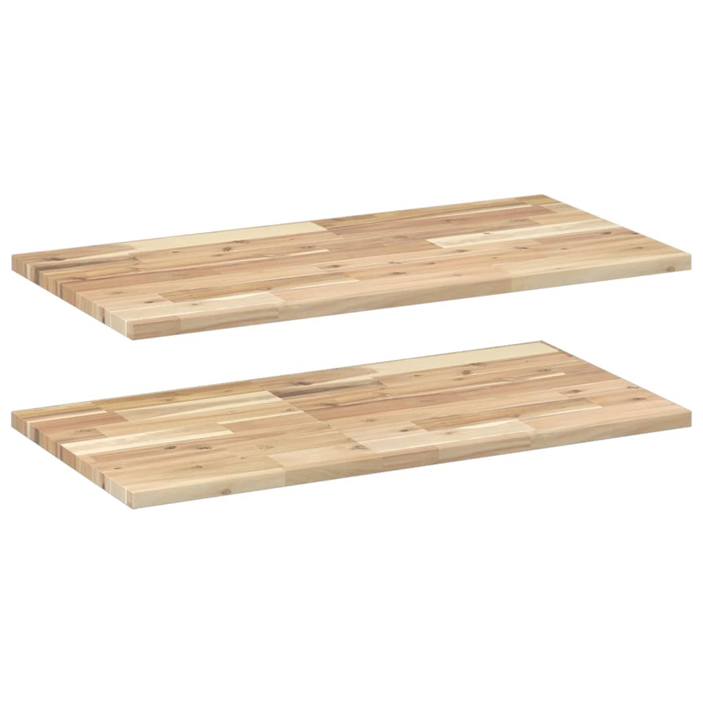 Vidaxl Estantes Flotantes de Madera Acacia Sin Tratar 60x40x2 Cm Marrón Oscuro - Pack 2