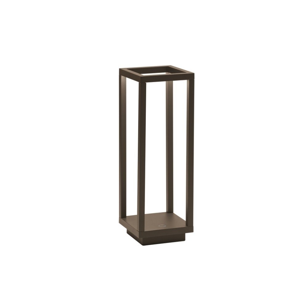 Farol de mesa LED Corten 2,2w a pilas IP54 Zafferano 3000K 12h potencia máxima en aluminio