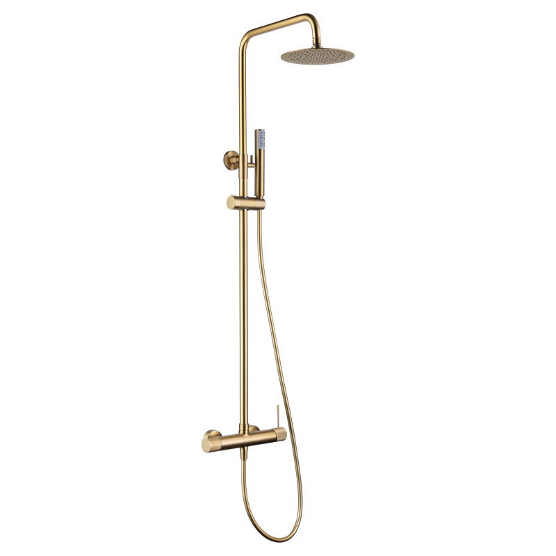 Imex BDD038/OC barra de ducha monomando extensible acero inoxidable acabado oro cepillado