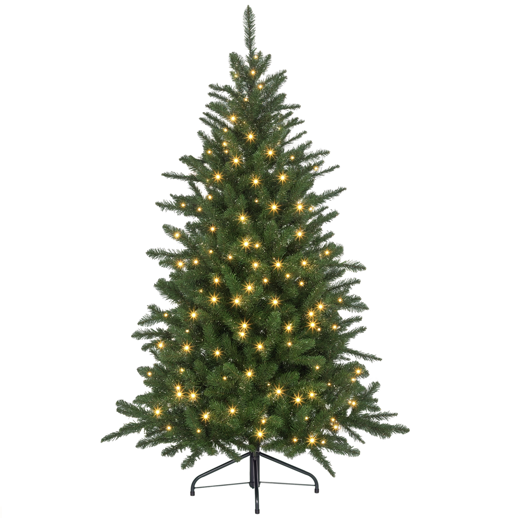 HOMCOM Árbol de Navidad Árbol de Navidad Artificial con Luces LED Ramas y Patas de Metal Árbol Navideño para Salón Interior Verde