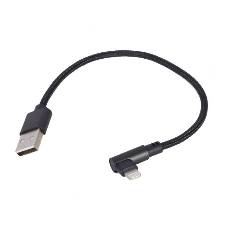 Gembird angled cable usb 2.0 to lightning male/male 20cm black