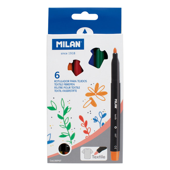 MILAN ROTULADORES TELA 6 COLORES SURTIDOS MILAN