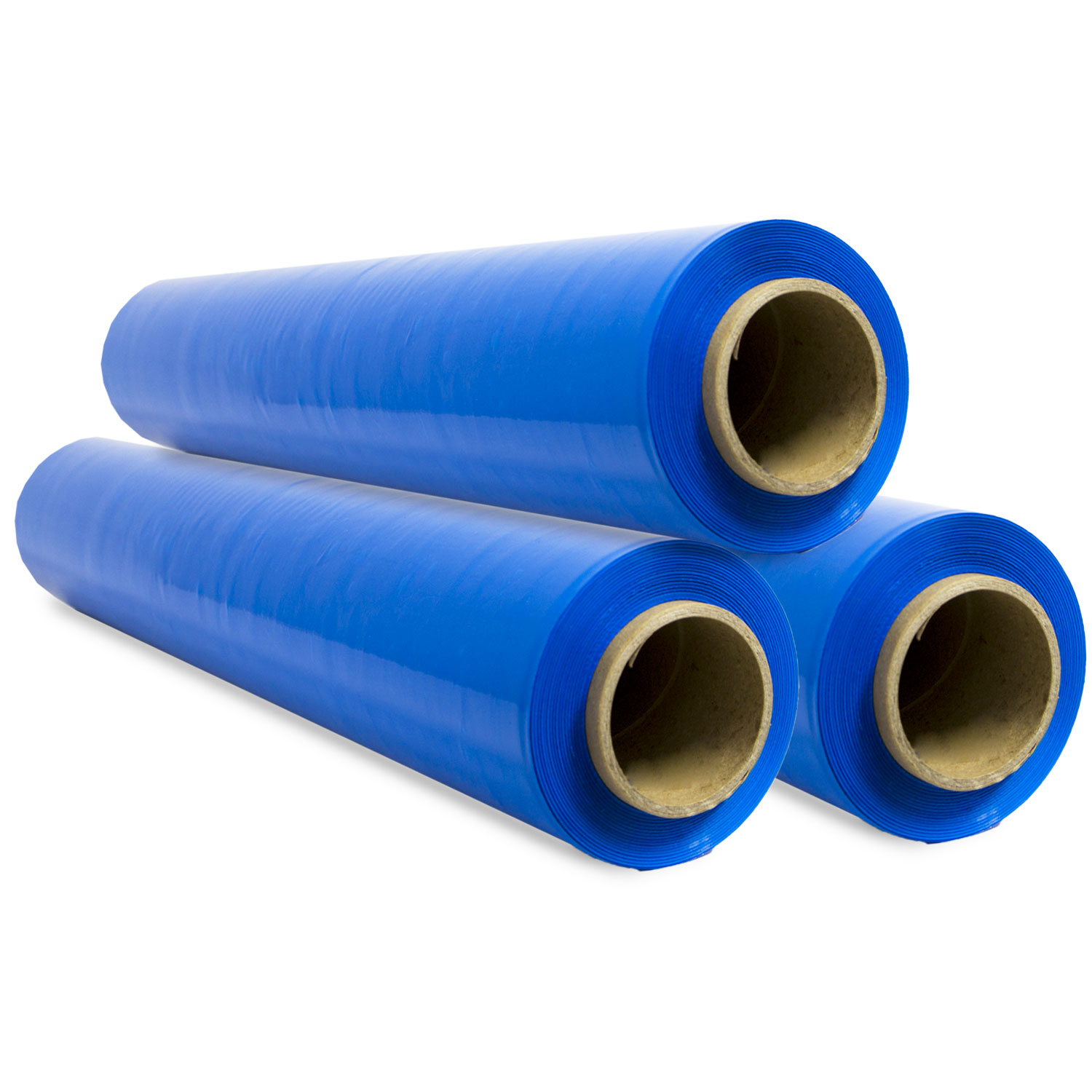 Film de Embalaje Elástico, Film de Plástico Azul para Embalar, Rollo de Plástico Protector de Envíos y Mudanzas, Rollo de 50cm y hasta 400 m Estirables - Ofituria (Azul, 3 unidades)