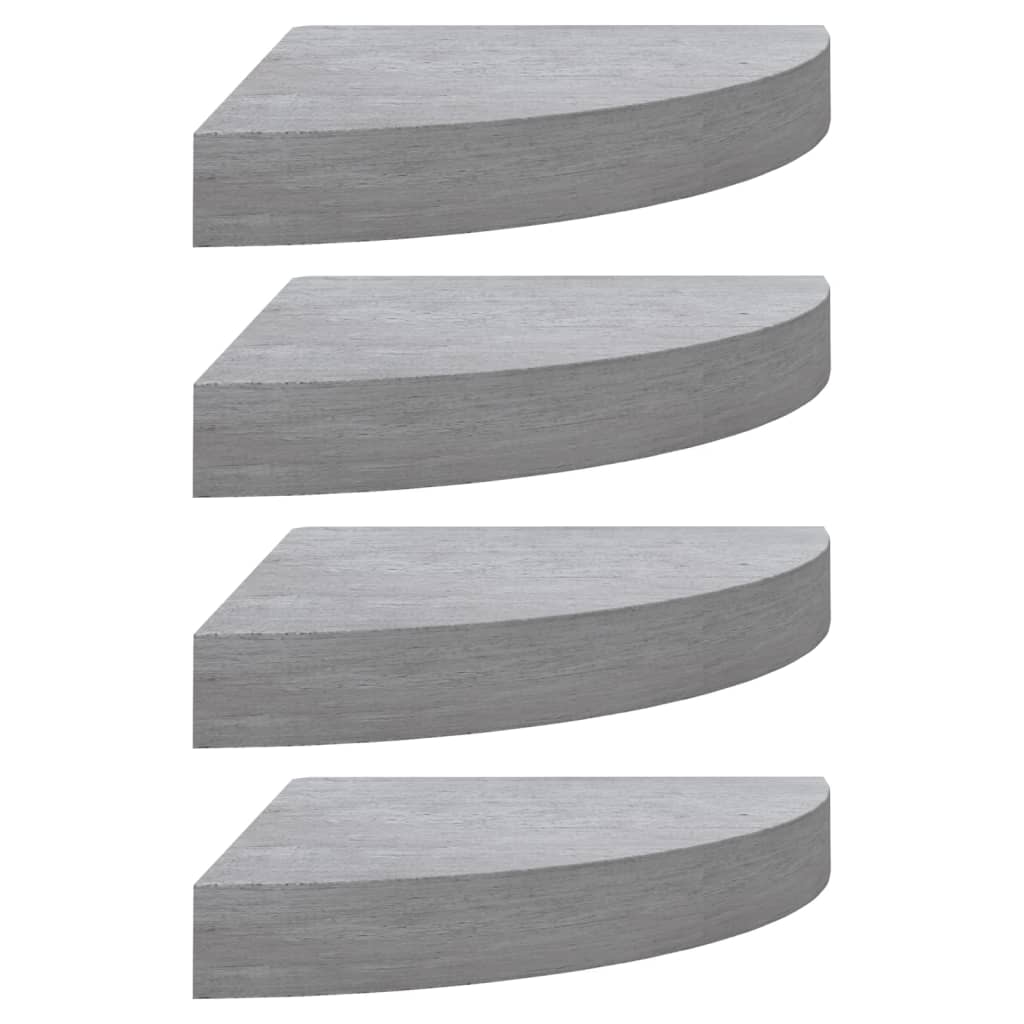 Vidaxl Estante Flotante de Pared 4 Uds MDF 35x35x3,8 Cm - Blanco Brillante/Negro Brillante/Gris Brillante - Mueble de Almacenamiento Estantería para Oficina, Estudio, Sala de Estar, Dormitorio - Librería