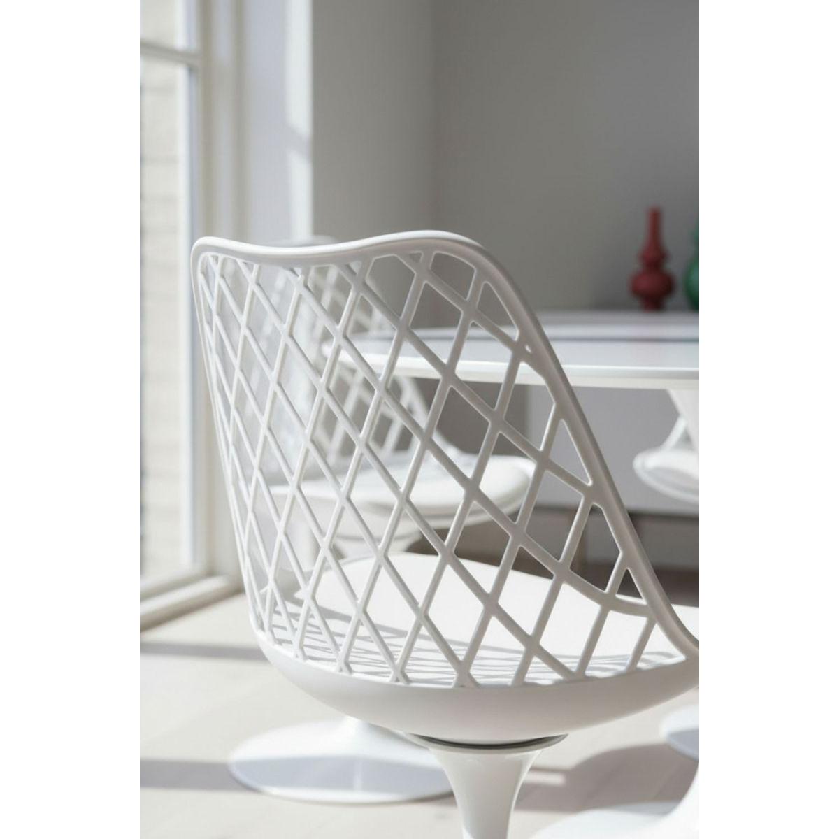 Regalos Miguel - Silla de Escritorio sin brazos Podium Blanca - Diseño innovador - Ideal para Estudio y Oficinas