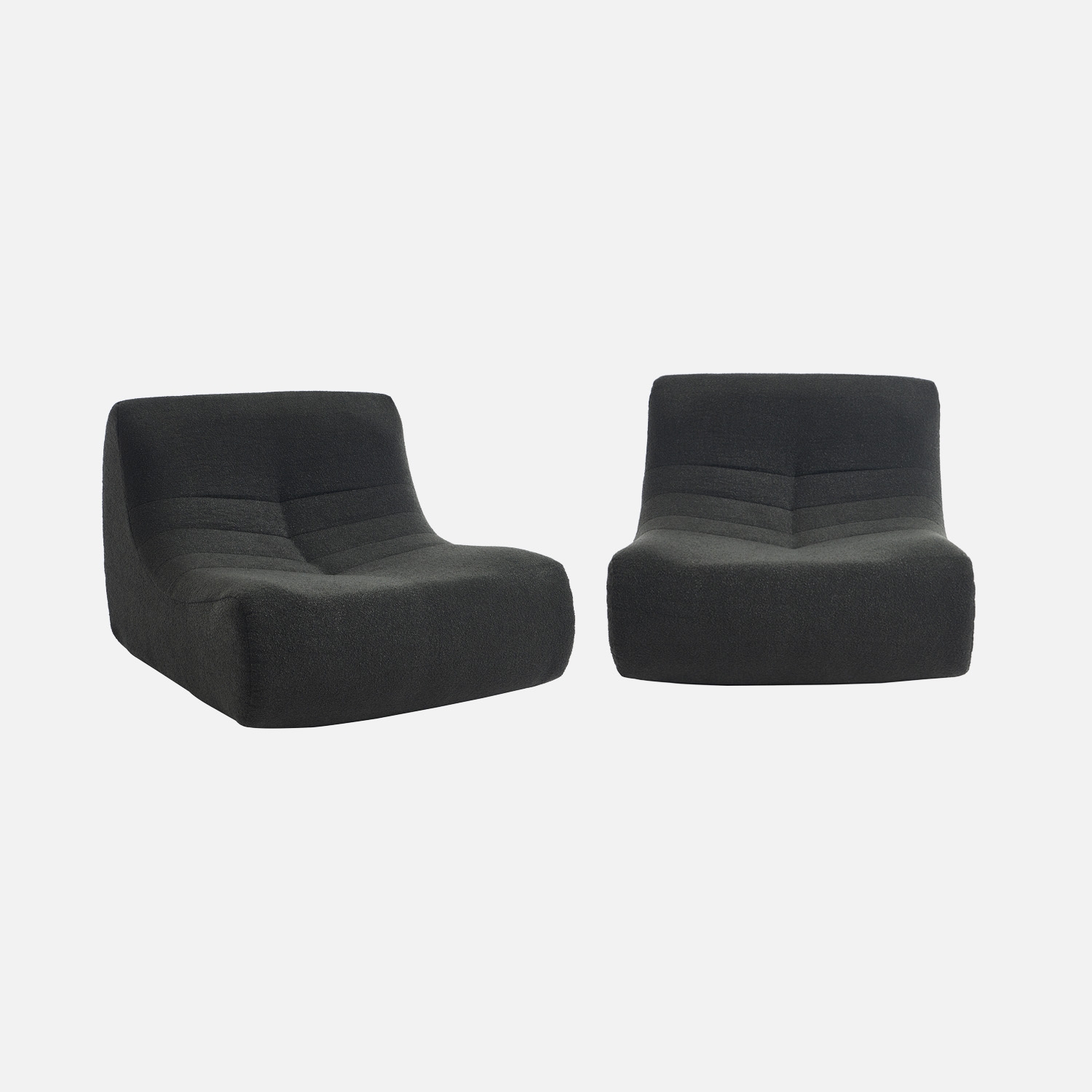 sweeek - Sofá modular en borreguito texturizado, 2 plazas , Sokol borreguito , 91x105x72