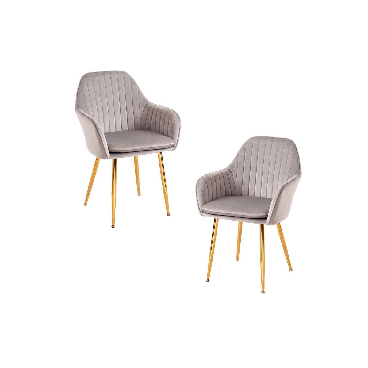 Regalos Miguel - Packs Sillas Comedor - Pack 2 Sillas Chic Golden - Gris claro