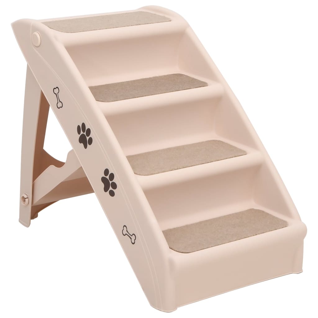 vidaXL Escalera para Perros Plegable de 4 Peldaños Mascotas Gatos Color Gris oscuro,  Crema,  Marrón y mas