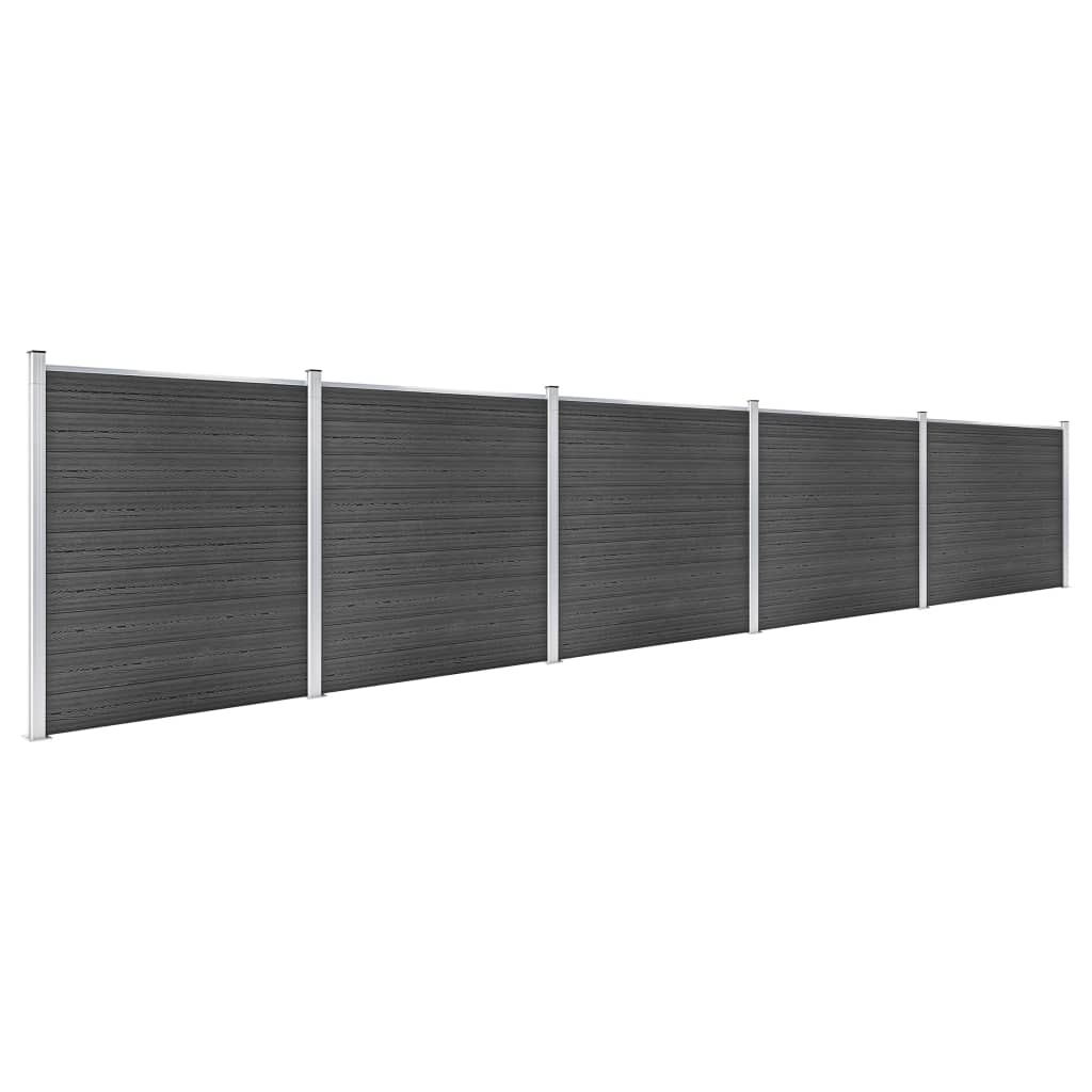 Vidaxl Valla de Jardín de WPC 872x186 Cm Marrón y Negro