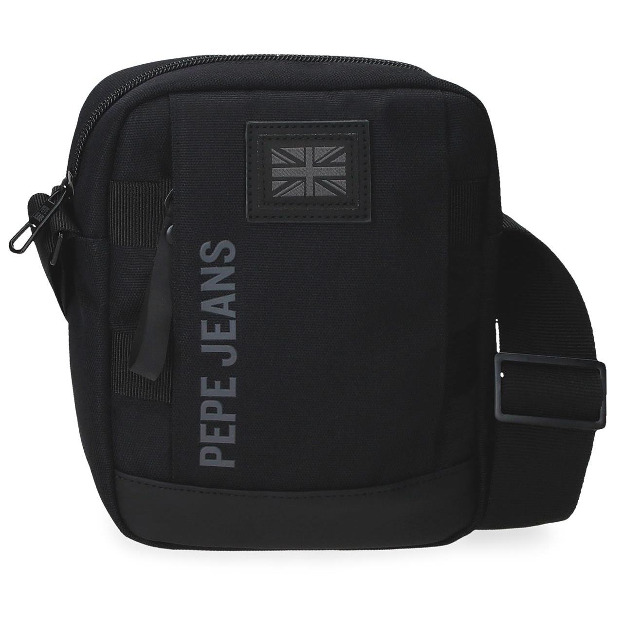 Bandolera Pepe Jeans Matlock Negra para Hombre - Diseño Funcional y Moderno, 15 cm x 19.5 cm, Poliéster Duradero y Resistente al Agua