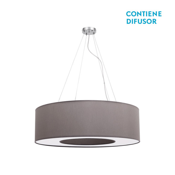 Colgante mediano haiti 4xe27 cromo/topo regx65x65 cm