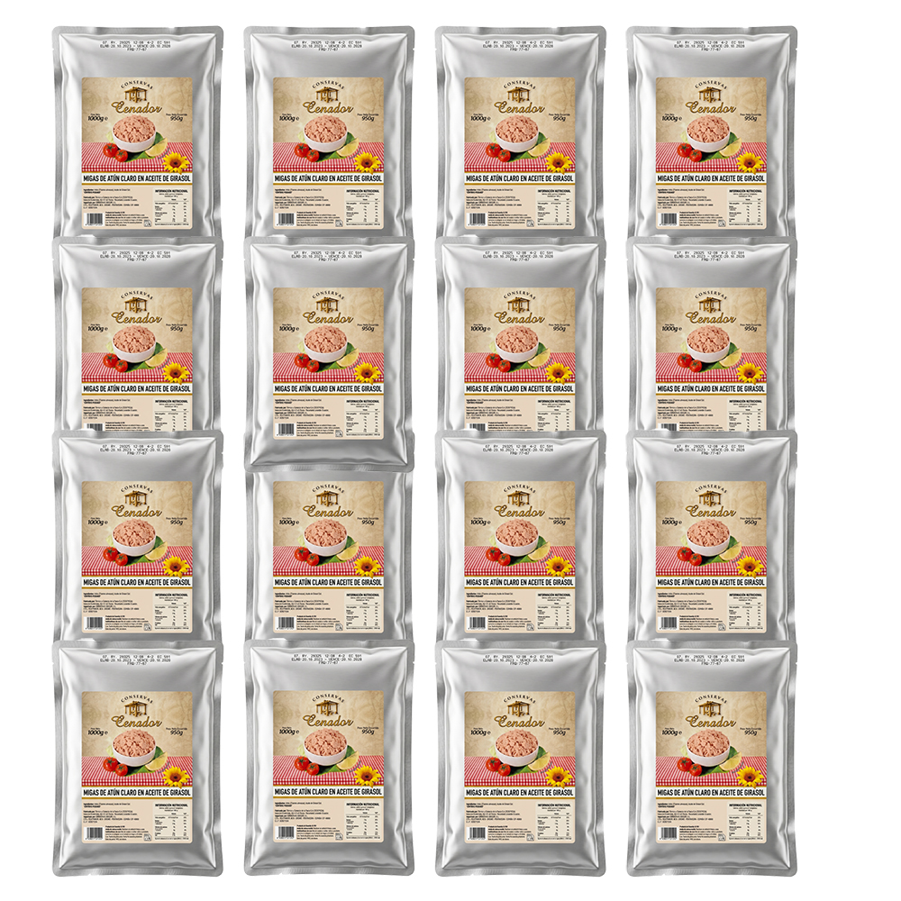Atún en aceite de girasol bolsa 1000gr Conservas Cenador