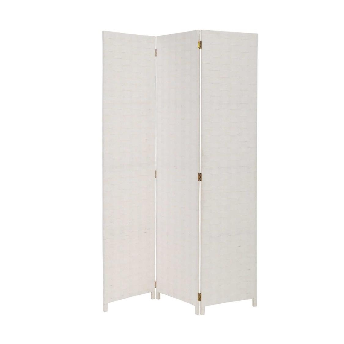 Dcasa Biombo plegable de 3 hojas de madera blanco minimalista de 120x175 cm