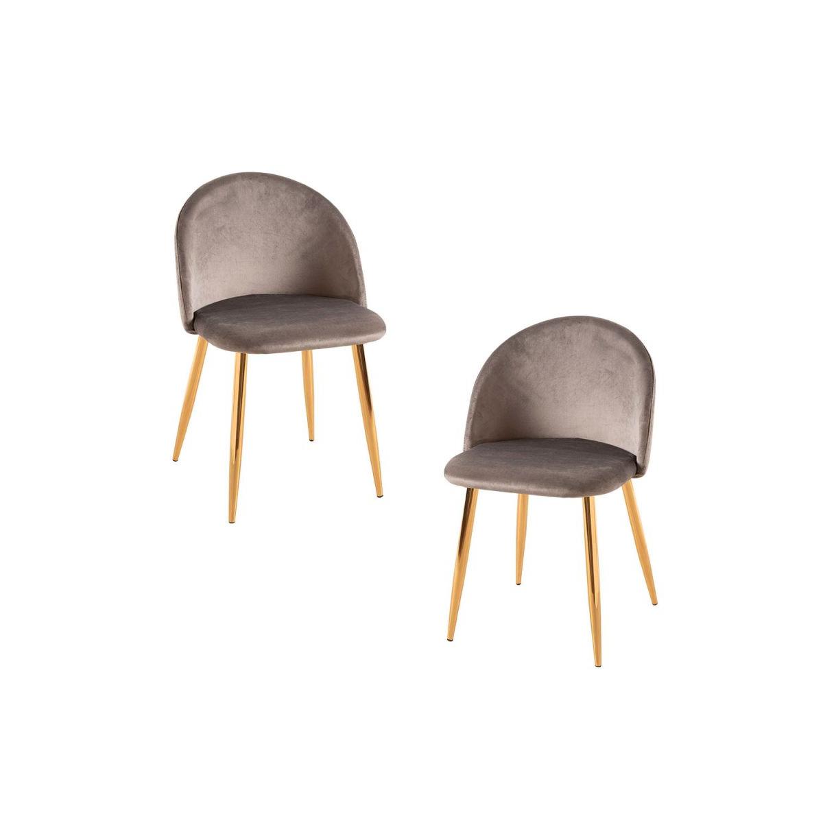 Regalos Miguel - Packs Sillas Comedor - Pack 2 Sillas Vint Terciopelo Golden - Gris claro