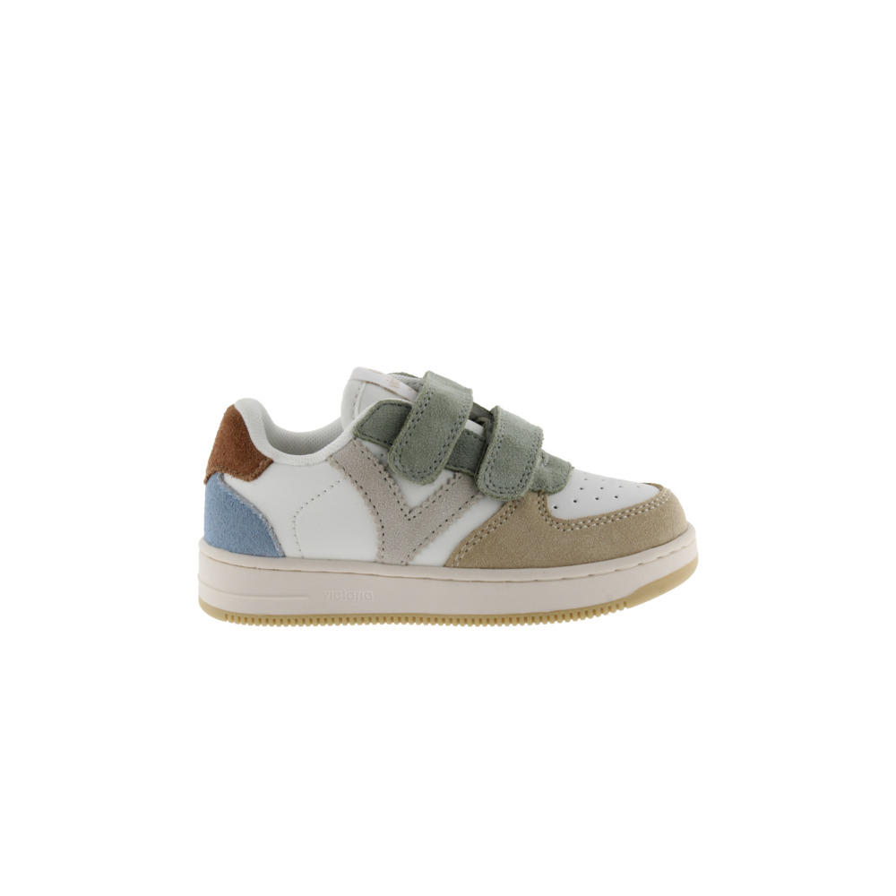Victoria Tiempo Zapatillas de efecto piel con piezas multicolor de serraje y tiras adherentes 1124116