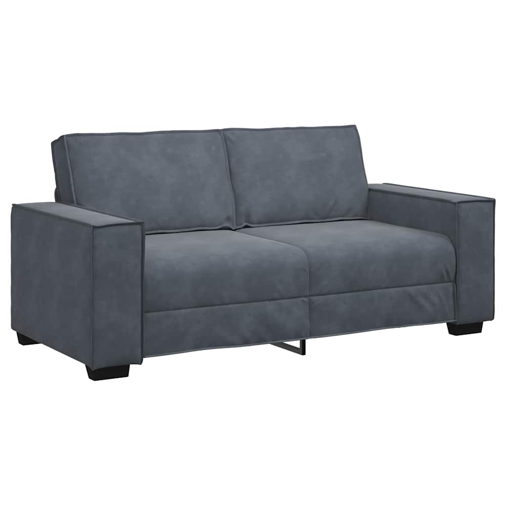 vidaXL Sofá de 2 plazas de terciopelo gris oscuro 180x78x84 cm