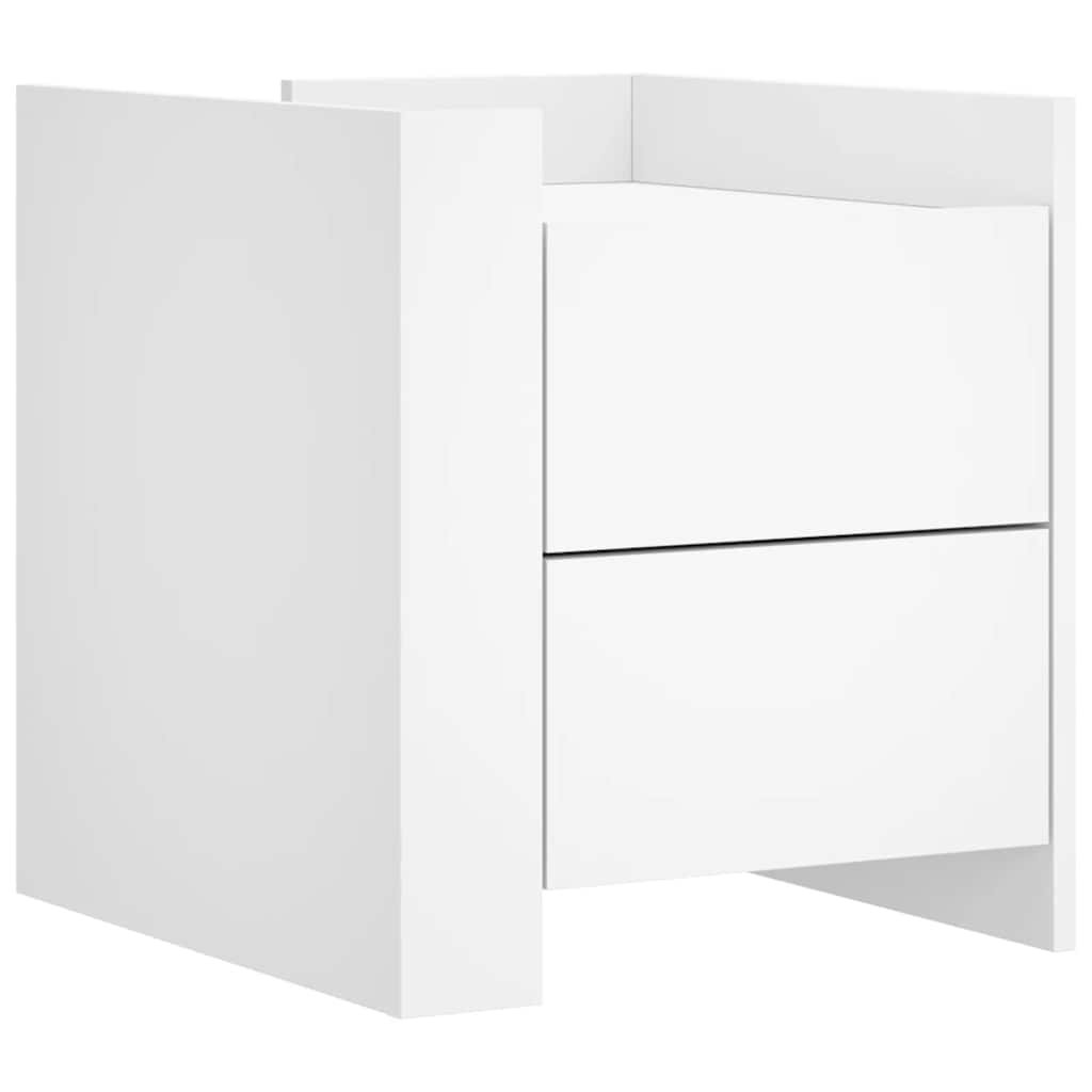 vidaXL Mesita de noche madera de ingeniería blanco 45x50x50 cm