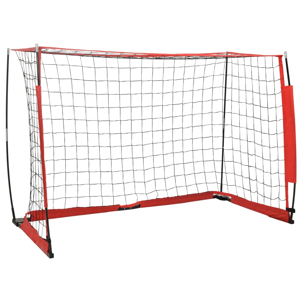 vidaXL Portería de Fútbol Acero Red Plegable Deportiva Infantil Deporte Niños Dimensiones 184 x 91 x 124.5 cm, 366.5 x 91 x 183 cm