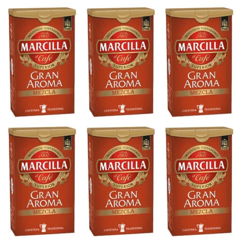 Café Marcilla Gran aroma mezcla Pack de 6 x 250 g