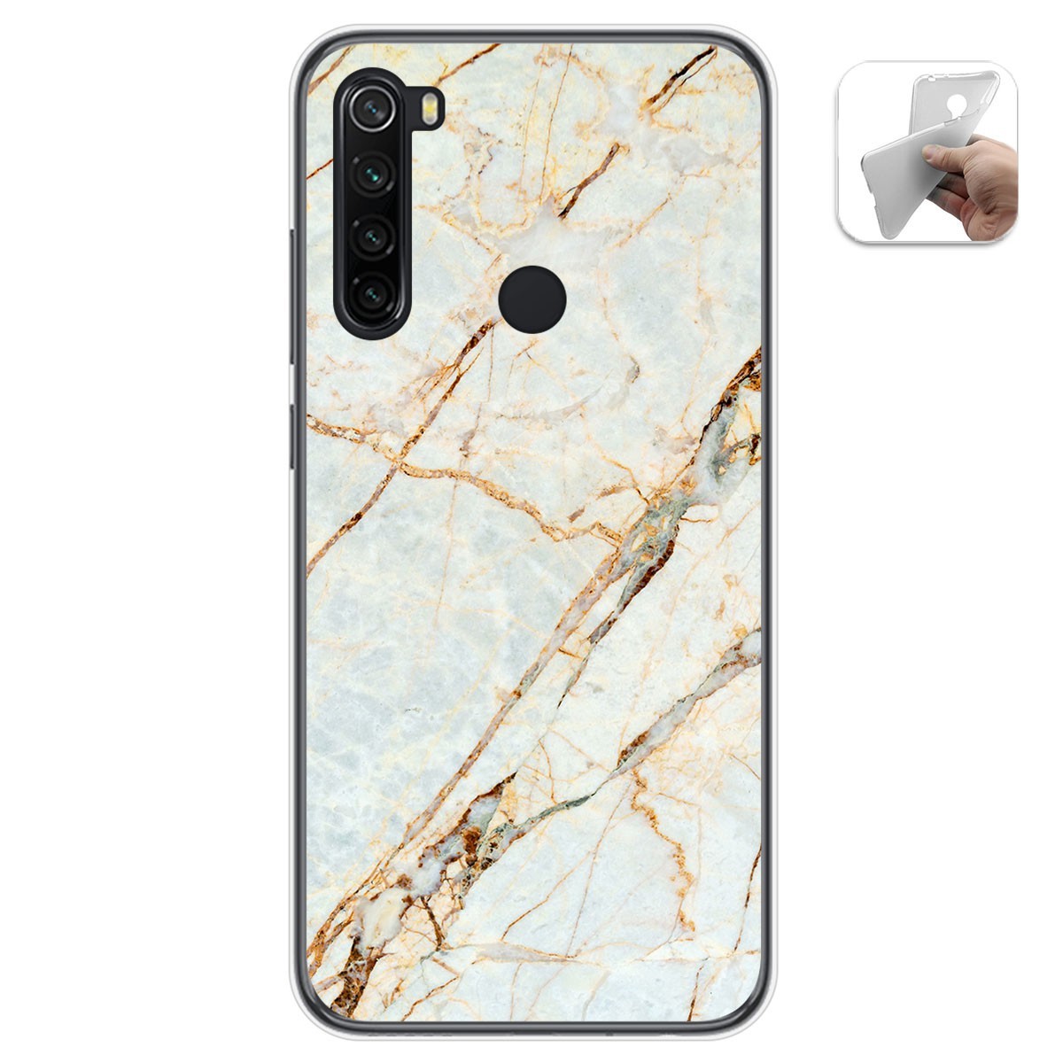 Tumundosmartphone Funda Gel Tpu para Xiaomi Redmi Note 8 (2019/2021) diseño Mármol 13 Dibujos