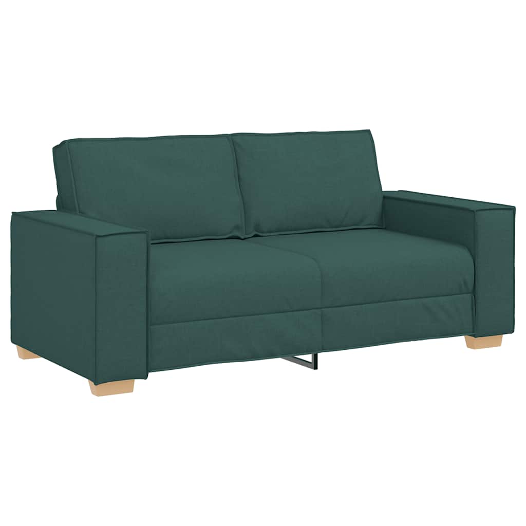 vidaXL Sofá de 2 plazas de tela verde oscuro, 180x78x84 cm
