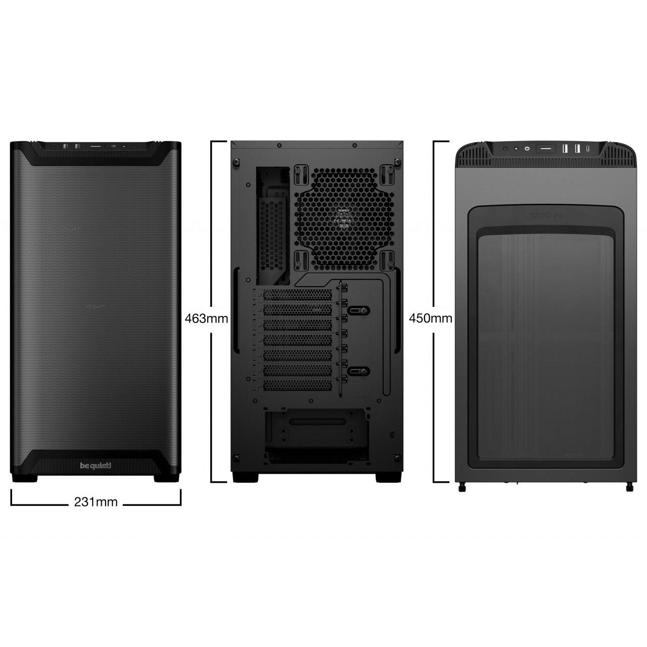 Be Quiet! - Caja para PC PURE BASE 501 Airflow Midi Tower con ventilador frontal de 140 mm, soporte para placas ATX/Micro-ATX/Mini-ITX, filtros anti-polvo y espacio para 5 unidades SSD + 2 HDD, color negro