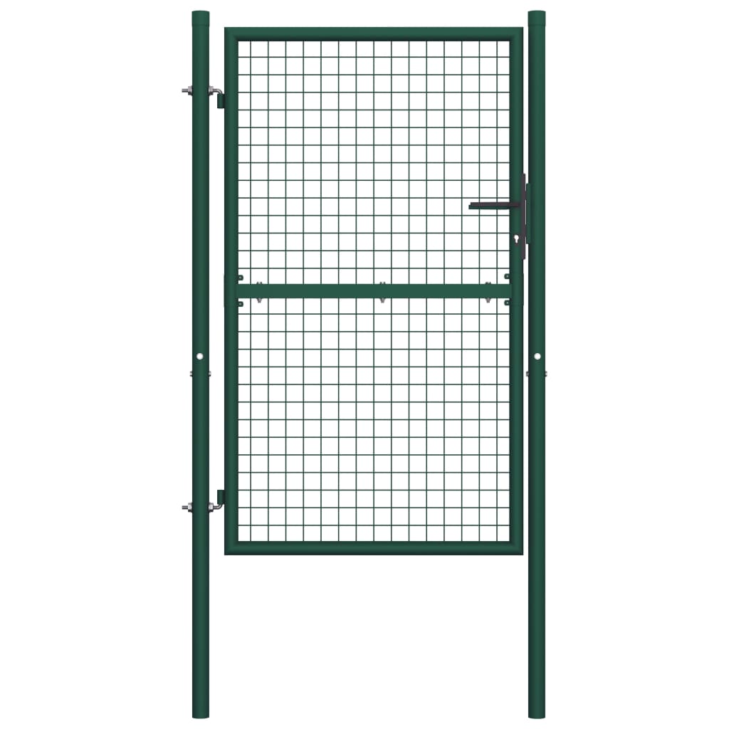 vidaXL Puerta de Valla Acero Verde Cancela de Jardín Patio Exterior Dimensiones 100 x 75 cm,  100 x 125 cm,  100 x 150 cm y mas