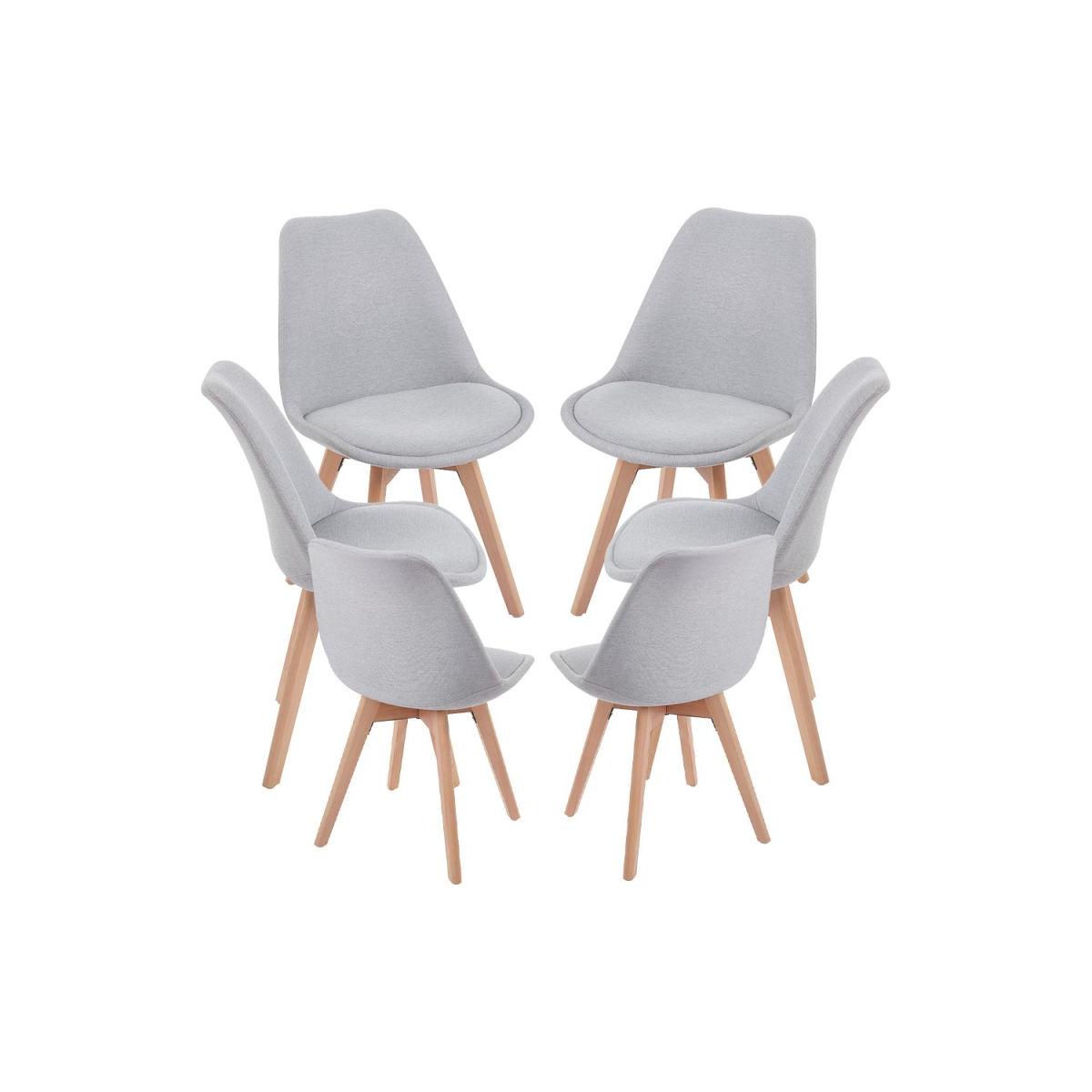 Regalos Miguel - Packs Sillas Comedor - Pack 6 Sillas Synk Tela - Gris claro