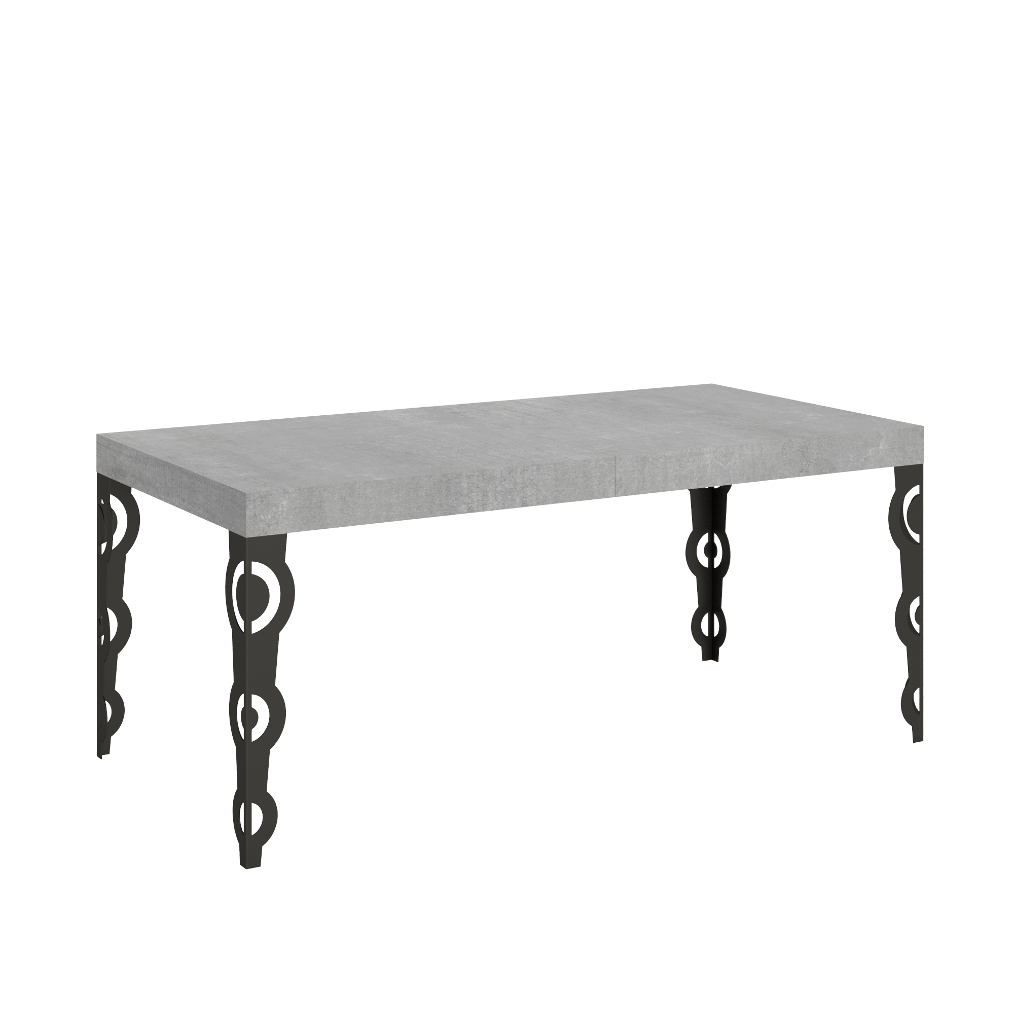 Mesa extensible 90x180/284 cm Karamay Estructura de cemento Antracita - Itamoby