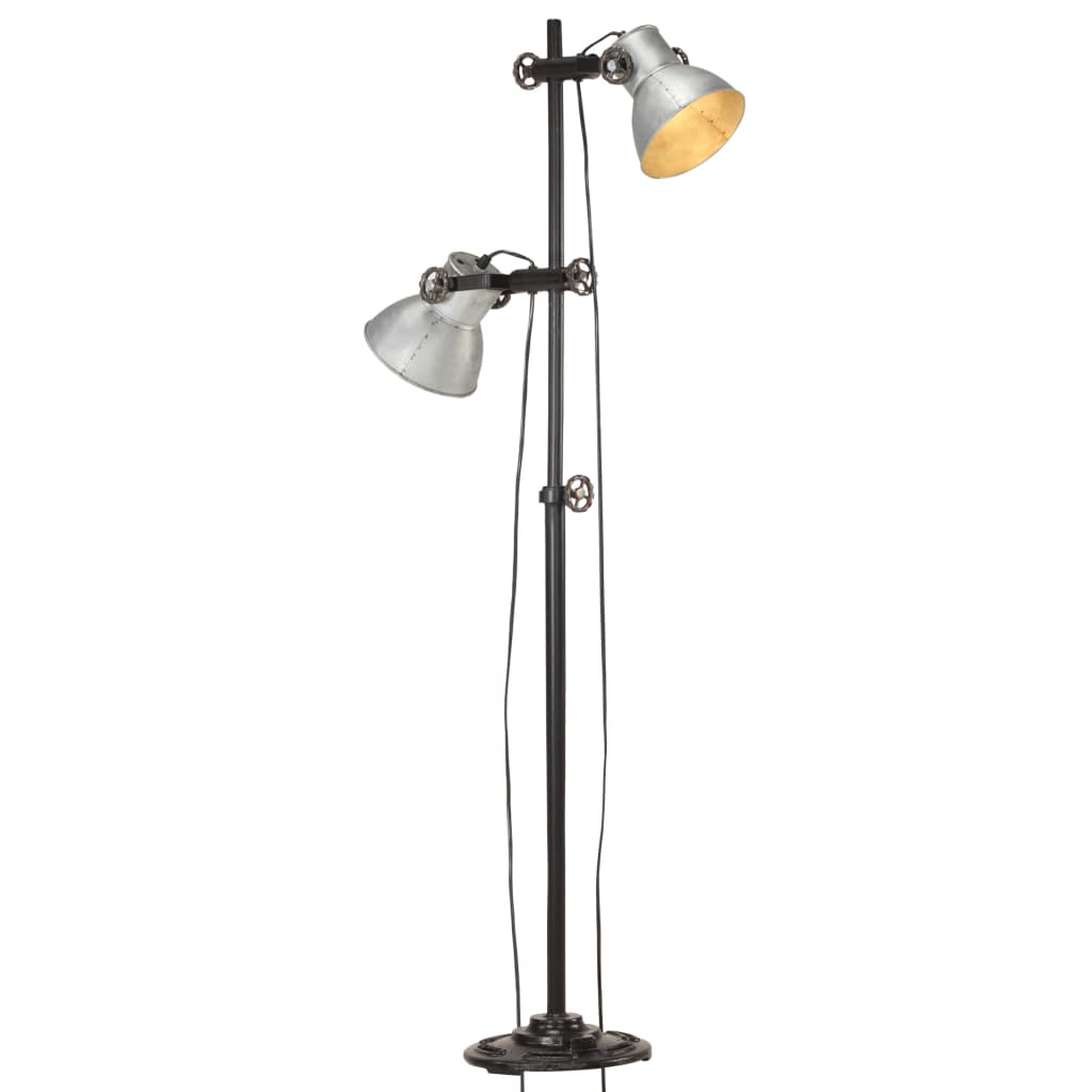 vidaXL Lámpara de Pie 2 Pantalla Hierro Fundido E27 Suelo Iluminación Color Multicolor,  Negro,  Blanco y mas