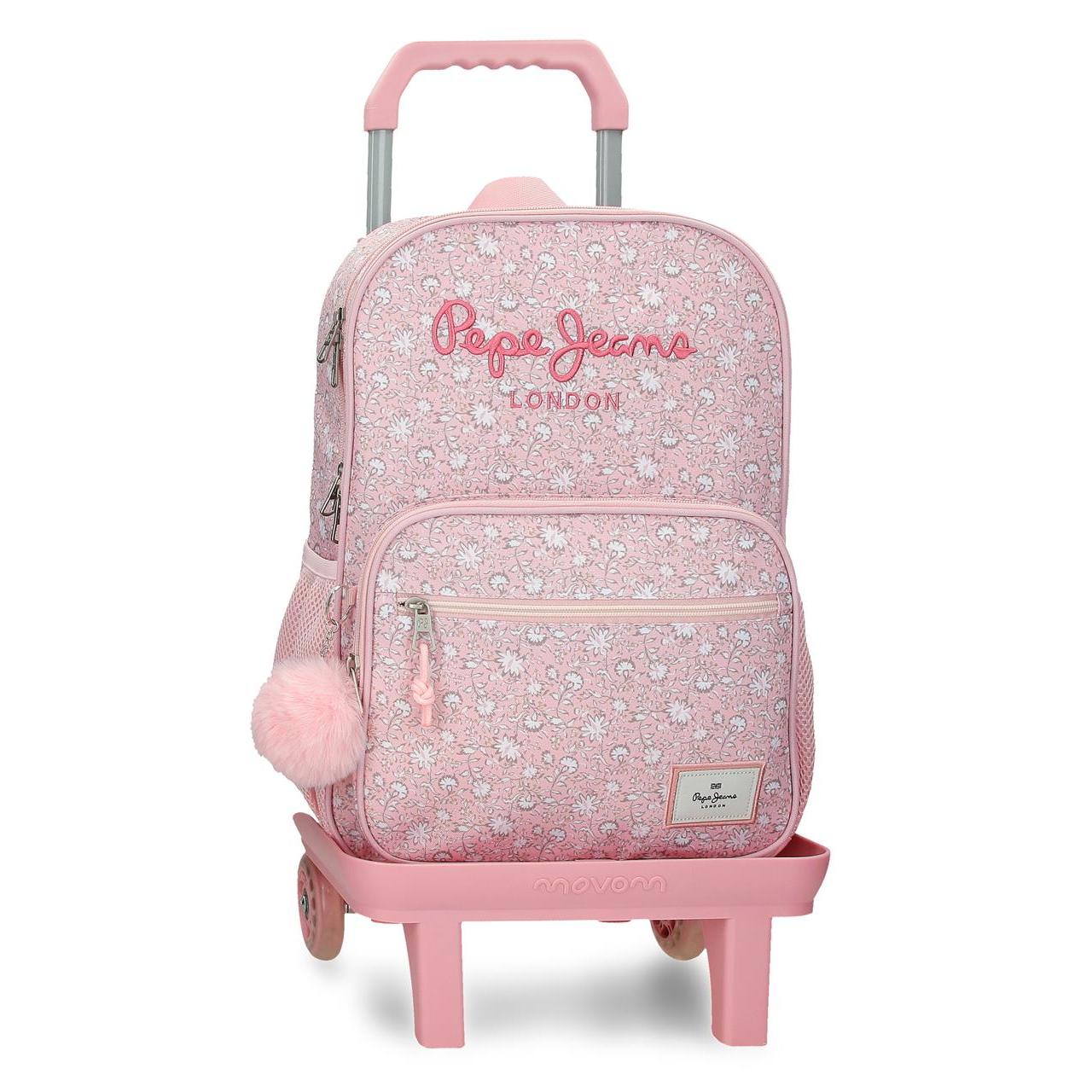Mochila escolar con carro Pepe Jeans Mia 30x40x12cm Rosa Claro