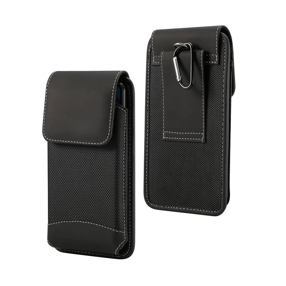 Funda de Cinturon para Samsung Galaxy M22 (2021) con Diseño Vertical en Piel y Nylon - Negra