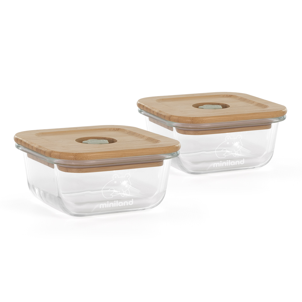 Herméticos de vidrio 210ml set 2 ecoSquare frog