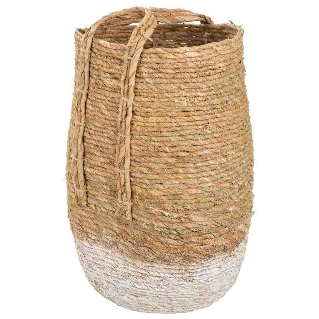 WANDERLUST DECO Capazo de Fibra Natural Tejido Artesanal Cesta de Almacenamiento - Estilo y Funcionalidad