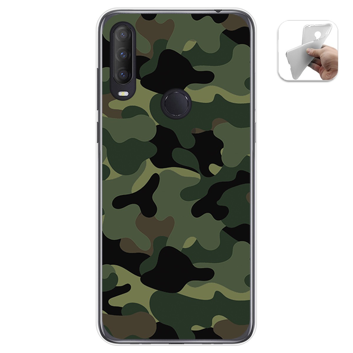 Tumundosmartphone Funda Gel Tpu para Alcatel 1S 2020 / 3L 2020 diseño Camuflaje Dibujos