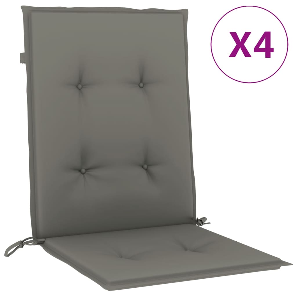 Vidaxl Cojines Silla Respaldo Bajo 4 Ud Tela 100x50x4 Cm Color Antracita Melange