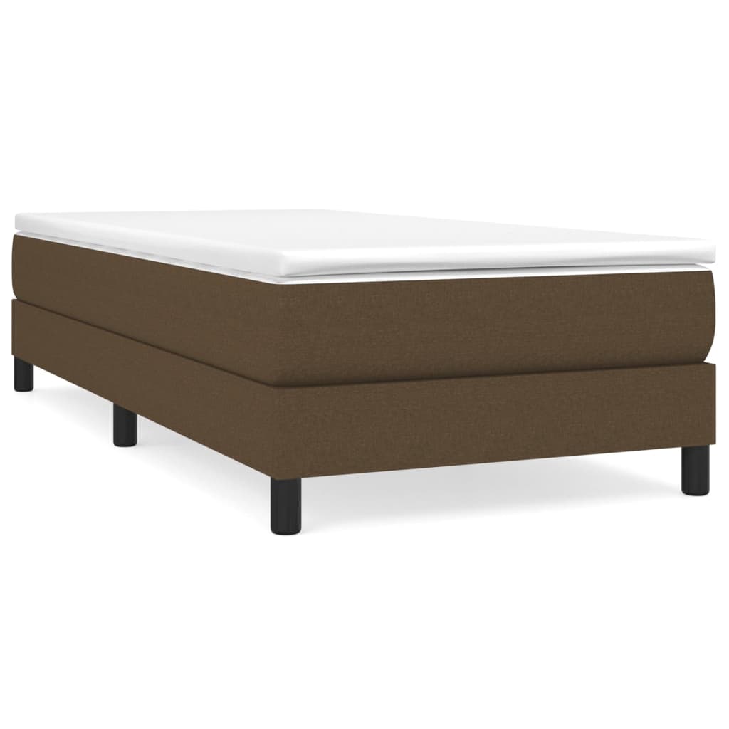 vidaXL Estructura de cama con somier tela marrón oscuro 80x200 cm